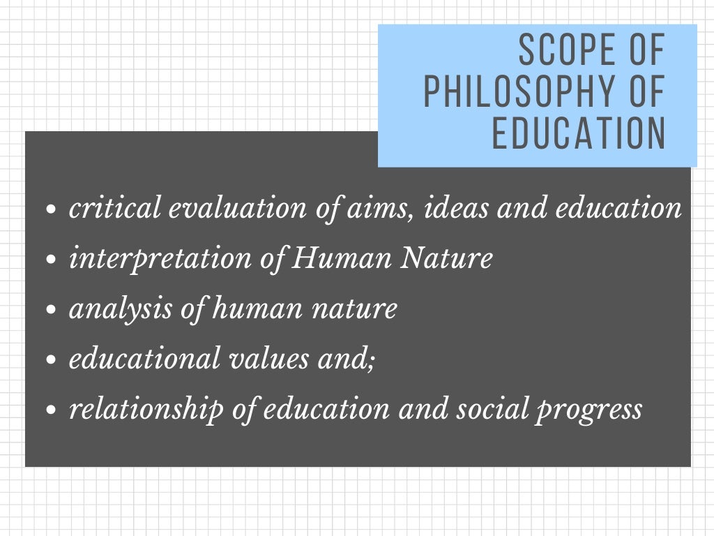Meaning Scope and Function of Philosophy of Education
