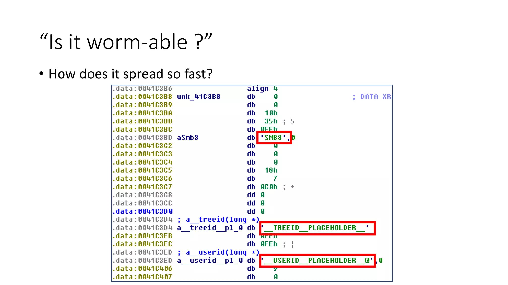 “Is it worm-able ?”
• How does it spread so fast?
 