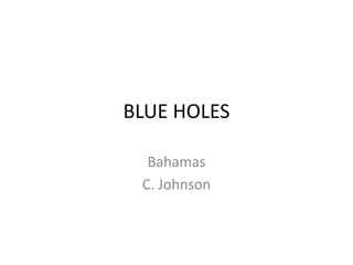 BLUE HOLES
Bahamas
C. Johnson
 