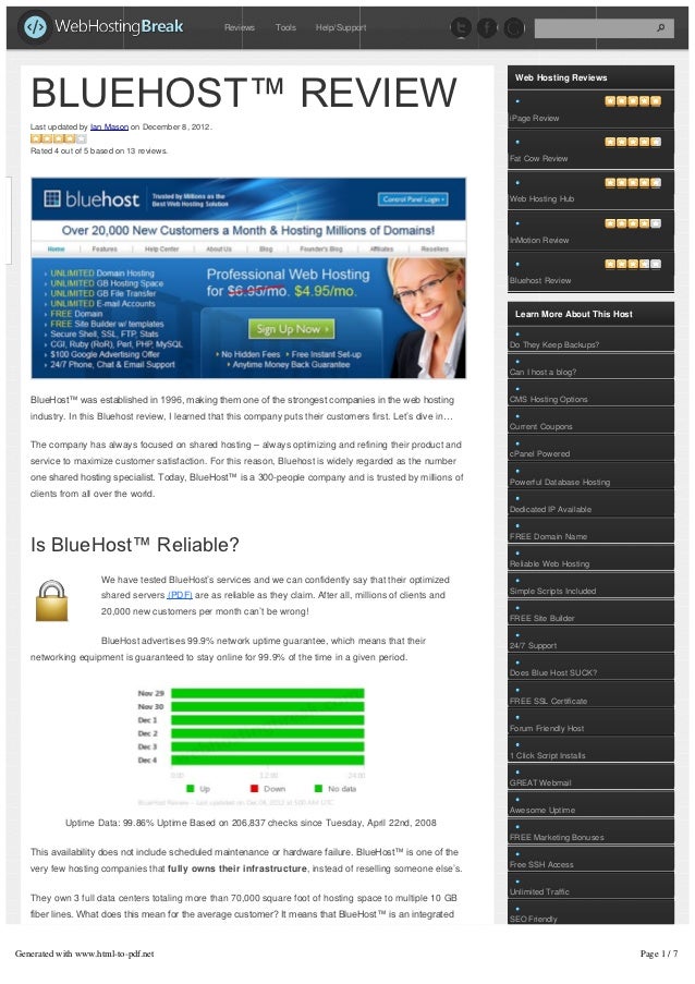Bluehost Review Images, Photos, Reviews