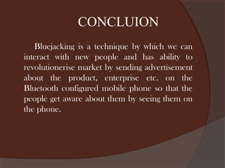 Bluejacking by Niharika Mundra | PPT