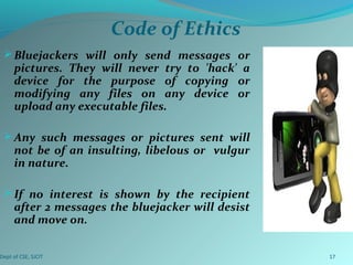 Bluejacking Example Bluejacking ppt | PPT