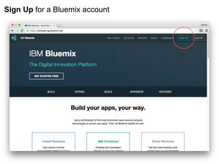 Sign Up for a Bluemix account