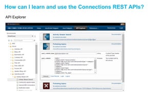 How can I learn and use the Connections REST APIs? 
API Explorer 
© 2014 IBM Corporation 
 