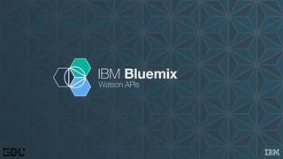 IBM Bluemix
Watson APIs
 