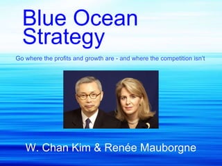 Blue Ocean Strategy Go where the profits and growth are  - and where the competition isn’t   W. Chan Kim & Renée Mauborgne 