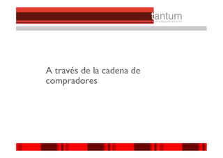 A través de la cadena de
compradores




                           ©© 2010 tantum ||
                            2010 Symnetics
 
