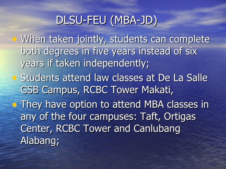 Dlsu Feu Mba Jd Program