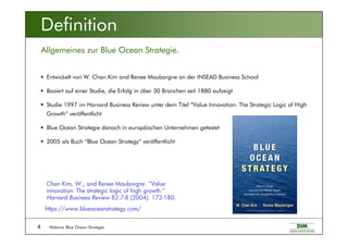 Webinar Blue Ocean Strategie4
Allgemeines zur Blue Ocean Strategie.
Definition
Entwickelt von W. Chan Kim and Renee Maubor...