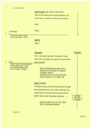 Blue Peter Camera Script