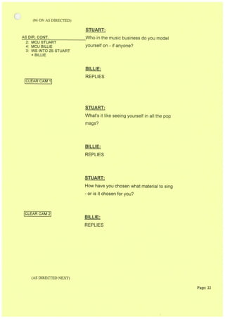 Blue Peter Camera Script