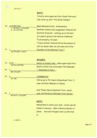 Blue Peter Camera Script