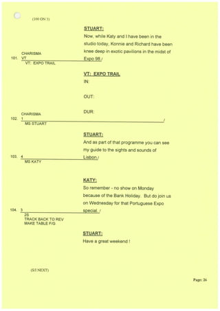Blue Peter Camera Script
