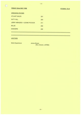 Blue Peter Camera Script