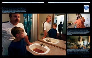 It will cost up to $1 trillion in the next 30 years to clean up contaminated groundwater at some 300,000 sites in the United States.   The world’s major cities could save more than 40 percent of their annual water supplies by fixing leaks in water mains and pipes.




   Foul smelling water mixed with coal had been running from Kenny Stroud’s faucet for
more than a decade before clean tap water was finally provided by the city of Rawl, West Virginia, last
March. For years, residents of the Appalachian coal-mining town had to rely on water trucks and bottled
deliveries, a reality unknown to most citizens in the developed world. Their fight still continues in the
courts against Massey Energy, a mountaintop coal-mining corporation, who they blame for pollution and
illnesses disrupting their community.     Melissa Farlow




                                                                                                                                                                                                                           Even in prosperous cities in India like New Delhi and Mumbai, city dwellers often have
                                                                                                                                                                                                                       water access for only a few hours a day. The public water distribution system is under so much
                                                                                                                                                                                                                       stress that residents must rise at 3 or 4 a.m. to pump water into rooftop storage tanks. Here
                                                                                                                                                                                                                       Vineela Bhardwaj vents her frustration to water authorities about frequent service failures. Battles
                                                                                                                                                                                                                       over the water supply have become so common that Priya Ranjan Dasmunshi, the Minister of
                                                                                                                                                                                                                       Water Resources, sometimes describes himself as the “Minister of Water Conflicts.” 
                                                                                                                                                                                                                           Stuart Freedman




                                                                                                                                                                                                                           Allison Cole says the water in her well in Sheridan, Wyoming, turned into slurry after
                                                                                                                                                                                                                       gas drilling operations began nearby. The rolling plains of the Powder River Basin have been
                                                                                                                                                                                                                       transformed by the drilling. Forty thousand wells and hundreds of miles of roads, pipelines and
                                                                                                                                                                                                                       power lines now cover the landscape. To access the methane, companies pump millions of gallons
                                                                                                                                                                                                                       of salty groundwater out from deep coal seams. Area residents have said the process pollutes their
                                                                                                                                                                                                                       surface water and groundwater.       Joel Sartore


102  Blue Planet Run                                                                                                                                                                                                                                                                      We're All Downstream  103
 