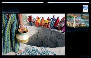 In the developing world, when a water source is farther than half a mile away, per capita daily consumption drops from 5 gallons to approximately 1 gallon.   The Blue Planet Run Foundation has found that it can provide one person with safe drinking water for a lifetime for just $30.




   India is digging more wells in a desperate search for fresh water.
There were just 2 million wells in India 30 years ago; today there are 23
million. But as more water is taken from aquifers beneath villages like Dudu,
Rajasthan, the country is running through its groundwater supplies faster than
they can be replenished.      Ruth Fremson, The New York Times, Redux




                                                                                                                                                                                                                                  The daily ritual of collecting water has worn a pattern into the Bandiagara escarpment of
                                                                                                                                                                                                                               the legendary cliffside village of the Dogon Valley in Mali. Less than half of Mali’s 12 million people
                                                                                                                                                                                                                               and only a third of its rural inhabitants have access to safe water. 
                                                                                                                                                                                                                                   Dieter Telemans, Panos Pictures




108  Blue Planet Run                                                                                                                                                                                                                                                                                   We're All Downstream  109
 