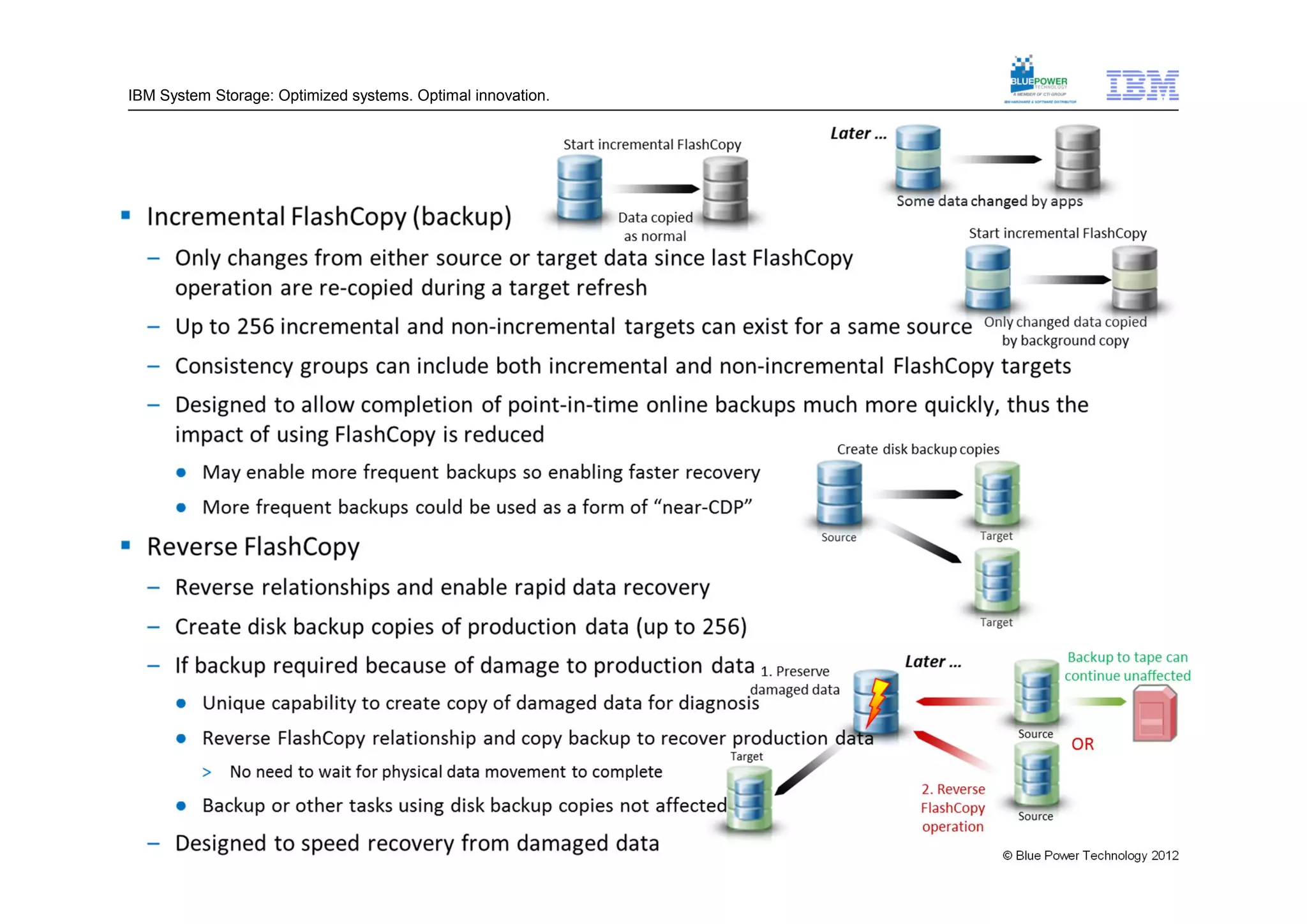 IBM System Storage: Optimized systems. Optimal innovation.




                                                             © Blue Power Technology 2012
 