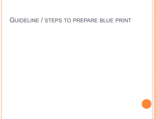 GUIDELINE / STEPS TO PREPARE BLUE PRINT
 