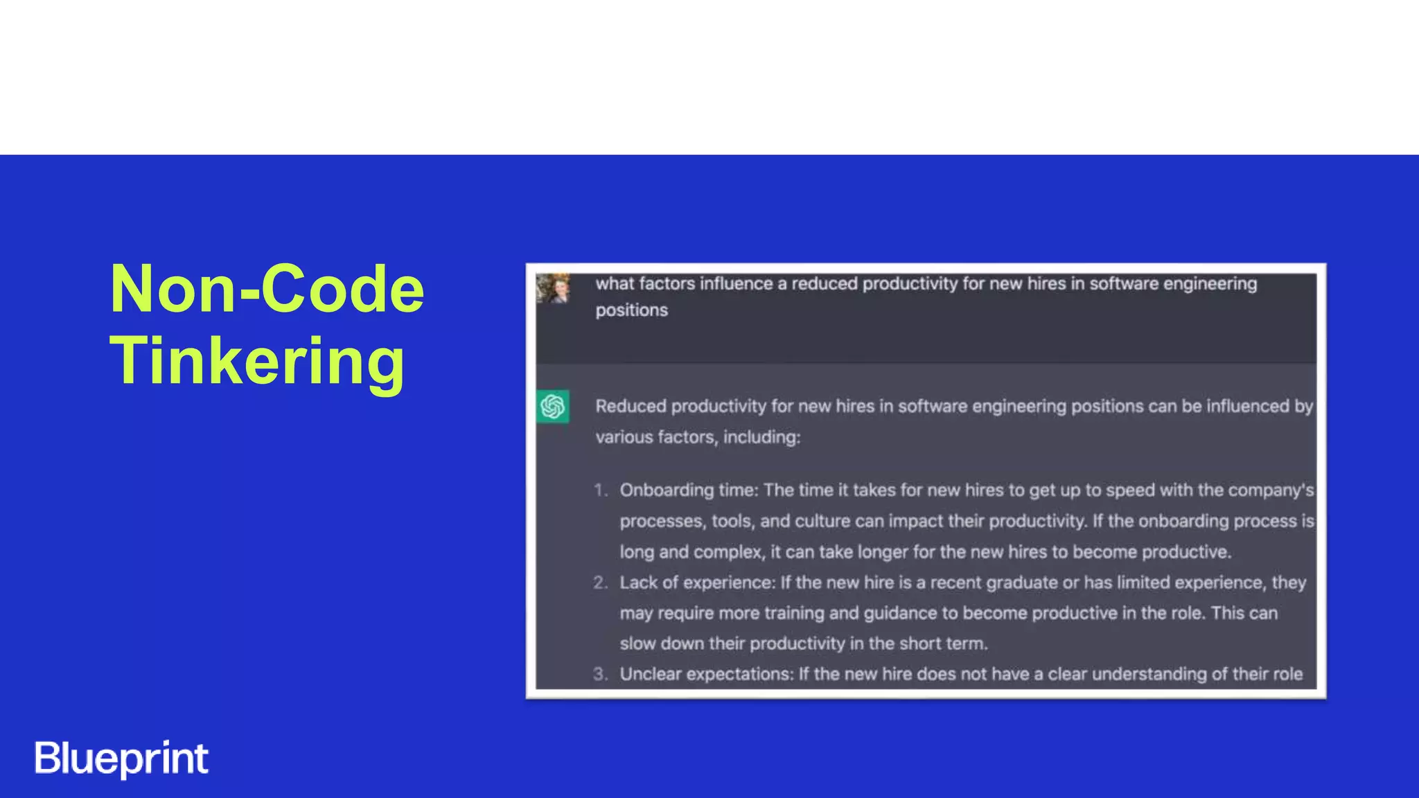 Non-Code
Tinkering
 