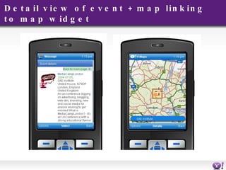 Detail view of event + map linking to map widget 