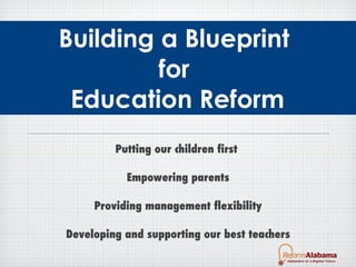 Building   a Blueprint  for  Education Reform ,[object Object],[object Object],[object Object],[object Object]