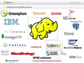 Big Data Insight


>  Hadoop not standing alone
 