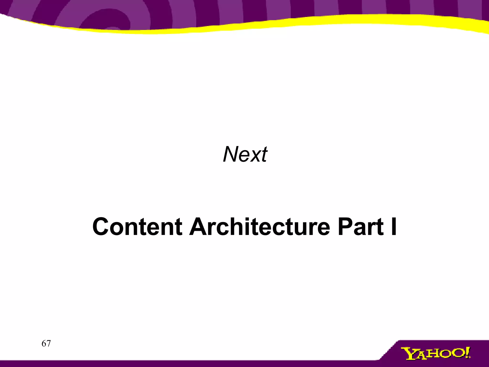 Next Content Architecture Part I 