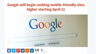 © Copyright Salesforce ExactTarget Marketing Cloud. All Rights Reserved.
Google will begin ranking mobile-friendly
sites higher starting Apr. 21
 