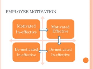 EMPLOYEE MOTIVATION
 