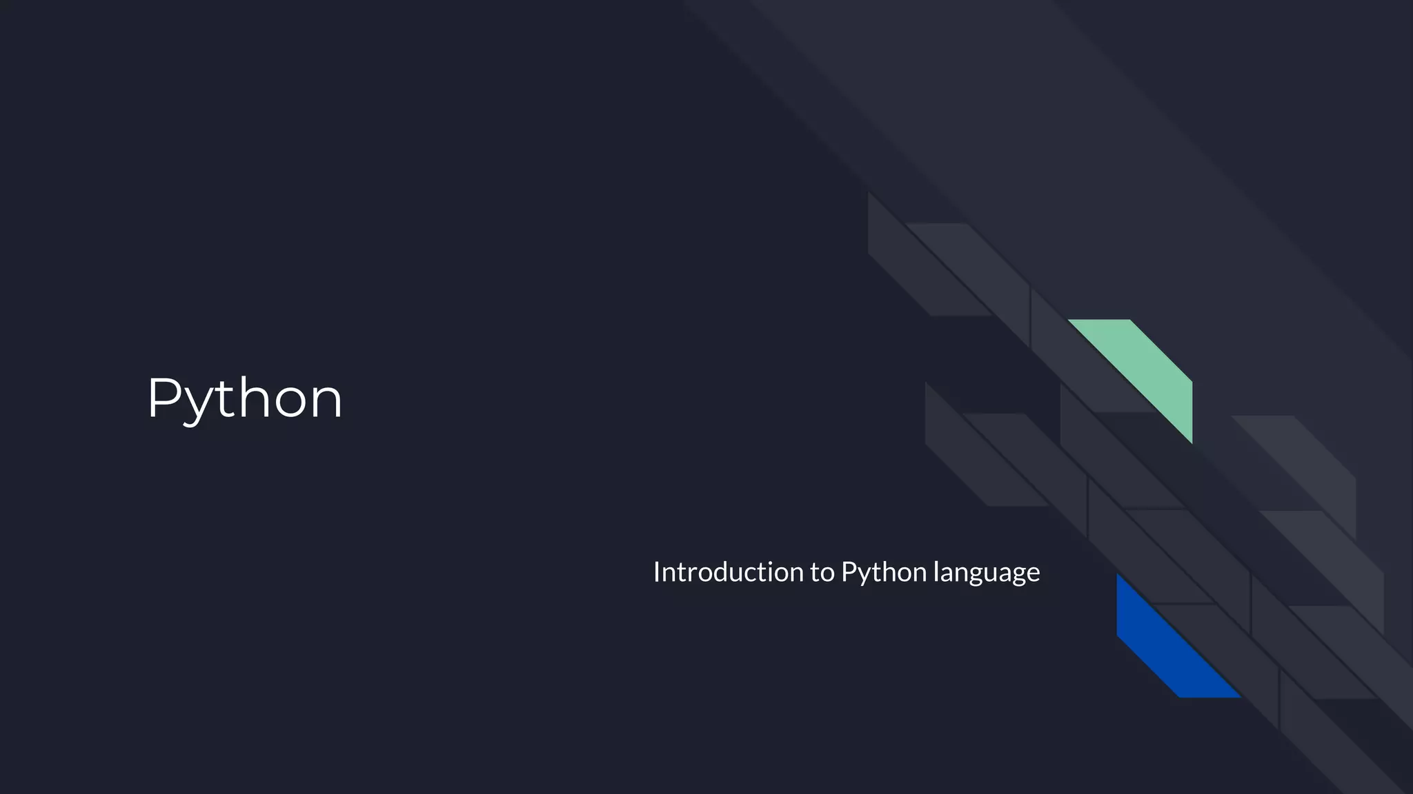 Blueprints: Introduction to Python programming | PPT