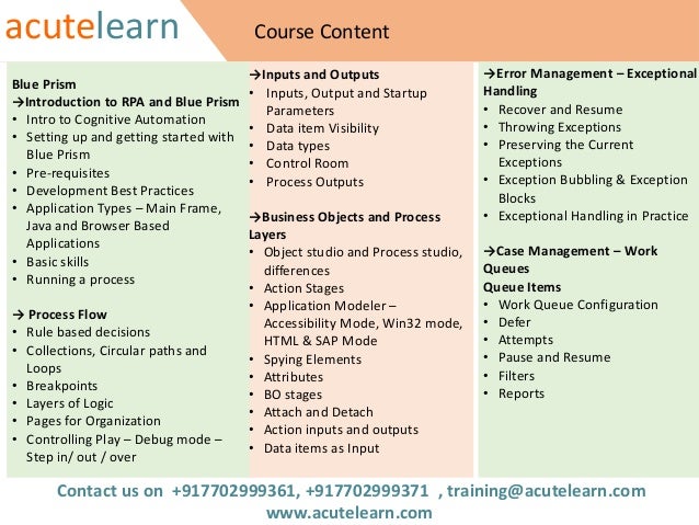 Blue Prism Training in Hyderabad