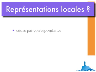 Représentations locales ?

 • cours par correspondance
 