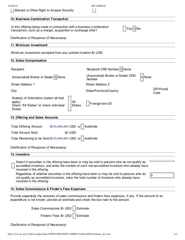 bluerun ventures sec filing may 30 form d edgar