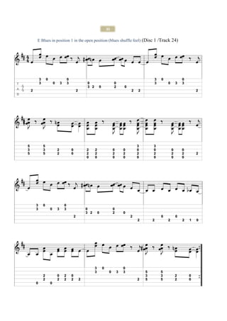 35

E Blues in position 1 in the open position (blues shuffle feel) (Disc 1 /Track 24)
 