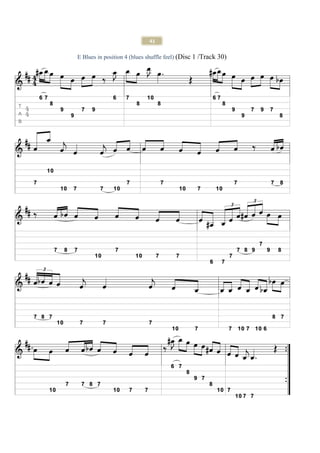 41

E Blues in position 4 (blues shuffle feel) (Disc 1 /Track 30)
 