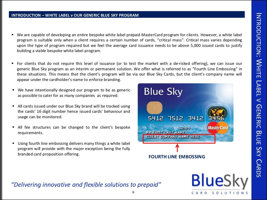 Blue Sky Card Solutions Presentation