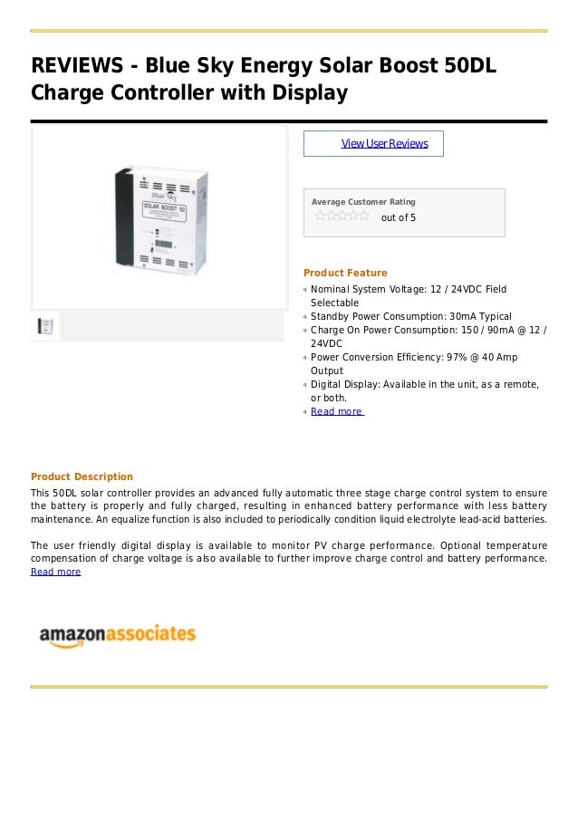 Blue Sky Energy Solar Boost 50 Dl Charge Controller With Display Blue Sky Energy Solar Boost 50 Dl Charge Controller With Display