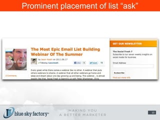 Prominent placement of list “ask”10