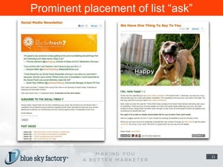 Prominent placement of list “ask”11