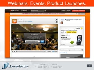 Webinars. Events. Product Launches.25