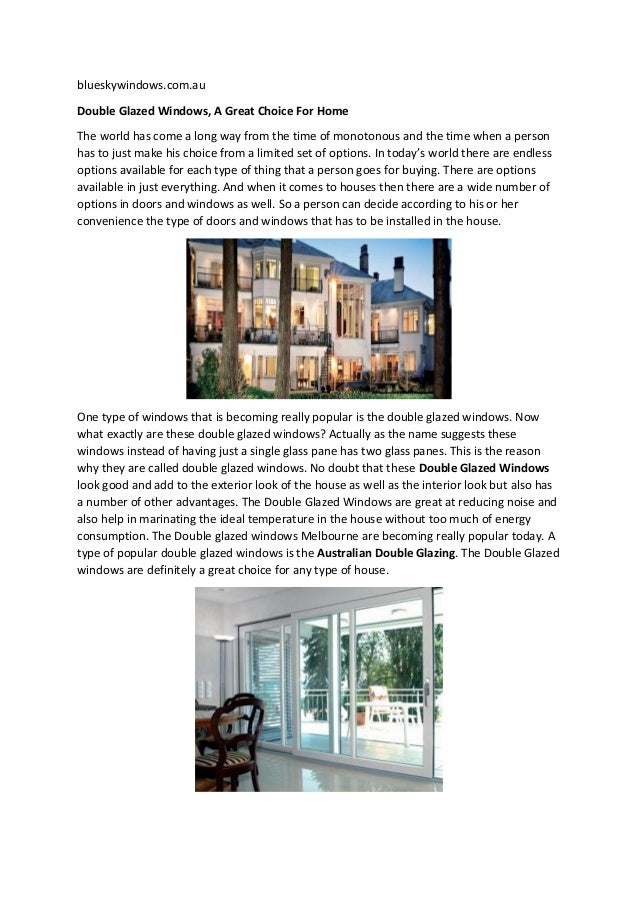 Blue Sky Windows Triple Glazed Windows in Melbourne