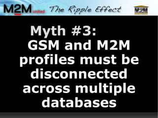 Myth #3:   GSM and M2M profiles must be disconnected across multiple databases 