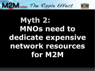 Myth 2:   MNOs need to dedicate expensive network resources for M2M 