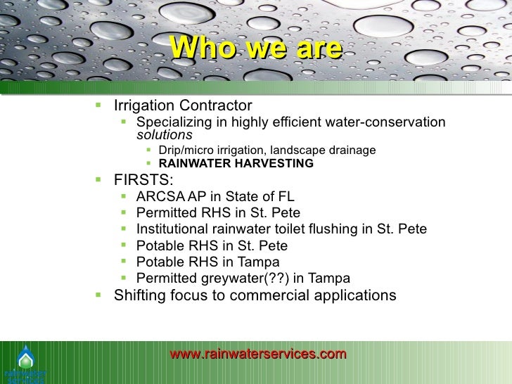 Commercial & Industrial Water Conservation Capturing and Using Rainw…