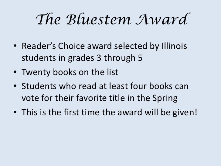 Bluestem Award Booktalk