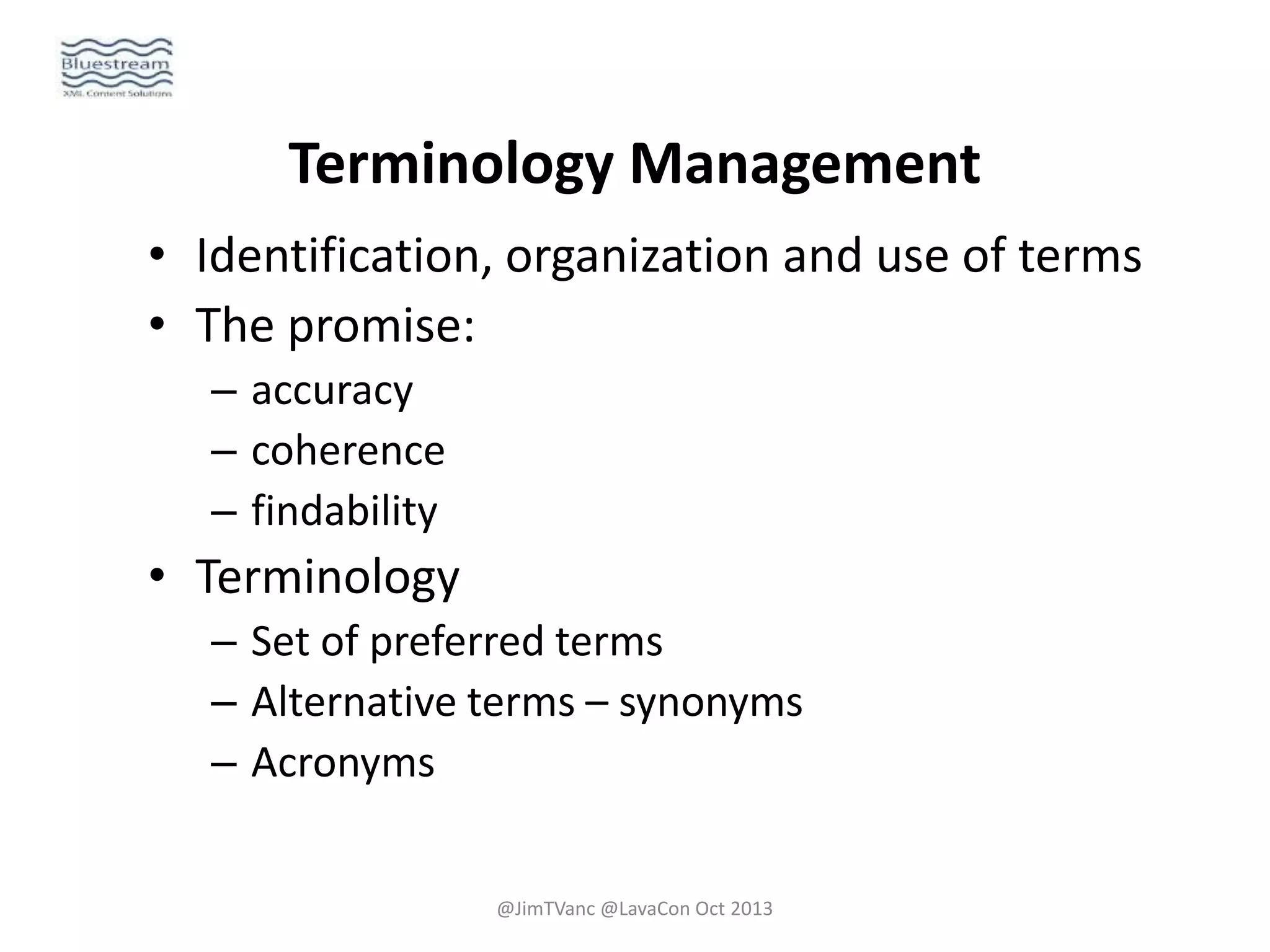 Terminology Management in DITA | PPTX