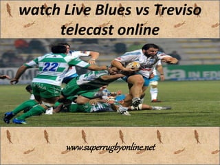 watch Live Blues vs Treviso 
telecast online 
www.superrugbyonline.net 
