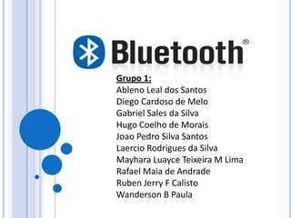 Grupo 1: AblenoLeal dos SantosDiego Cardoso de MeloGabriel Sales da Silva Hugo Coelho de MoraisJoao Pedro Silva SantosLaercio Rodrigues da SilvaMayharaLuayce Teixeira M LimaRafael Maia de AndradeRuben Jerry F Calisto Wanderson B Paula  