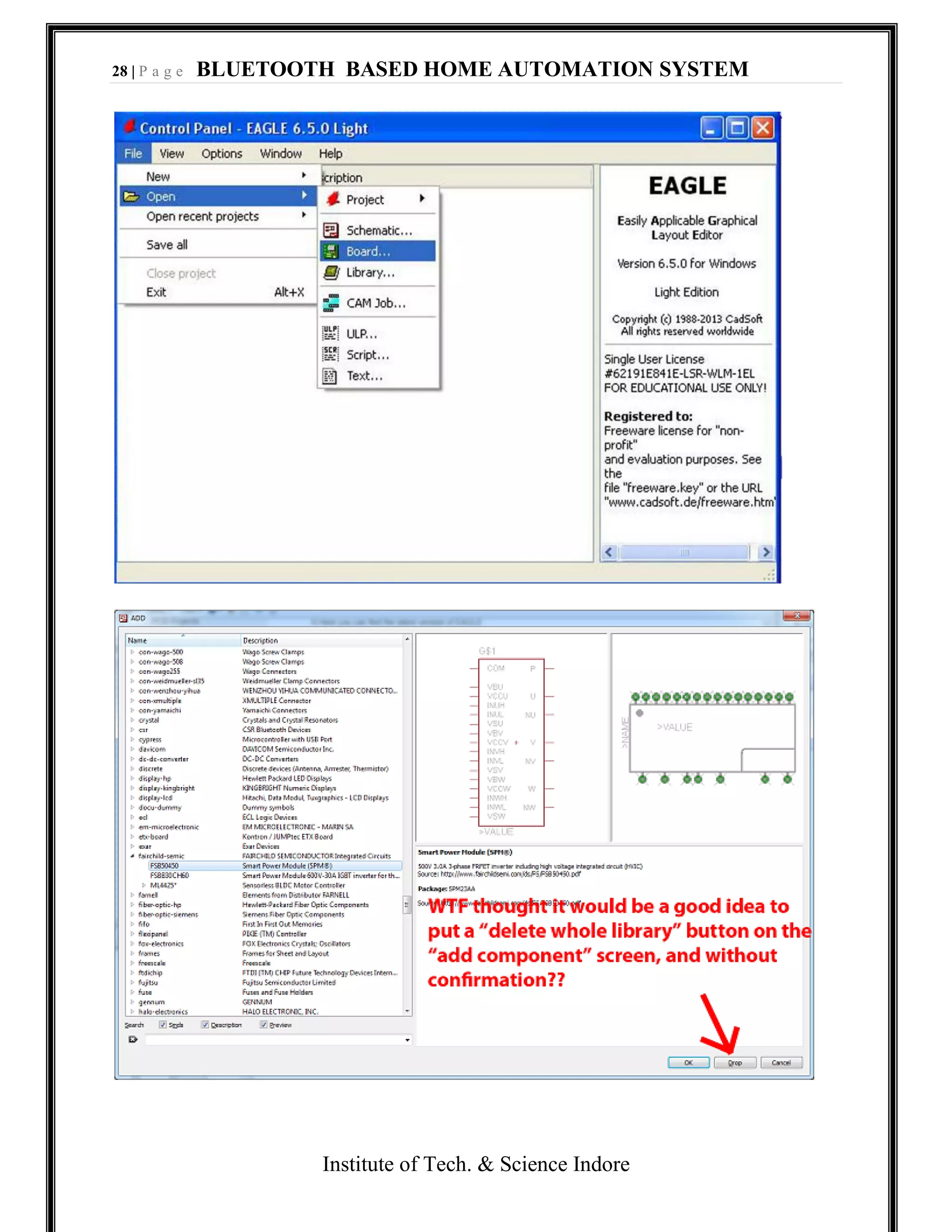 28 | P a g e BLUETOOTH BASED HOME AUTOMATION SYSTEM
Institute of Tech. & Science Indore
 