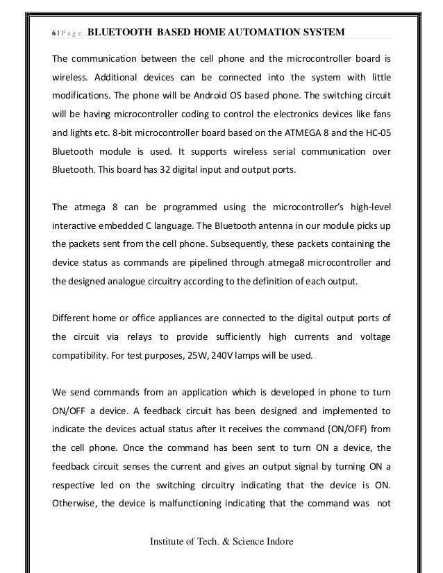 Bluetooth based home automation system project report Bluetooth based home automation system project report